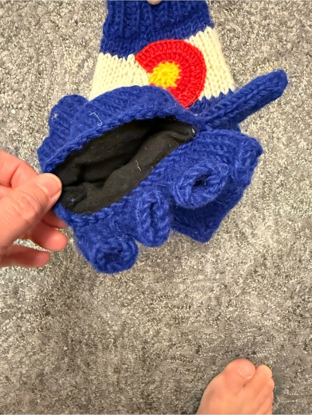 Rising International Colorado Flag Wool Convertible Mittens Glittens Fleece
